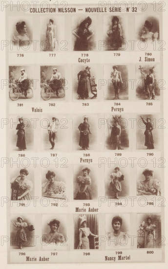 25 portraits of Cocyte, J. Simon, Valois, Pernyn, Marie Auber and Nancy Martel, Collection Nilsson