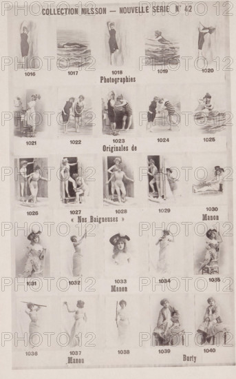 25 portraits of models in swimsuits, Collection Nilsson - Nouvelle Série, page, photomechanical