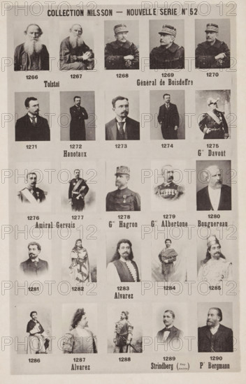 25 portraits of Tolstoy, Raoul de Boisdeffre and others, Collection Nilsson - Nouvelle Série, page,