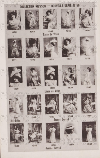25 portraits of Liane de Vriés and Jeanne Derval, Collection Nilsson - Nouvelle Série, page,