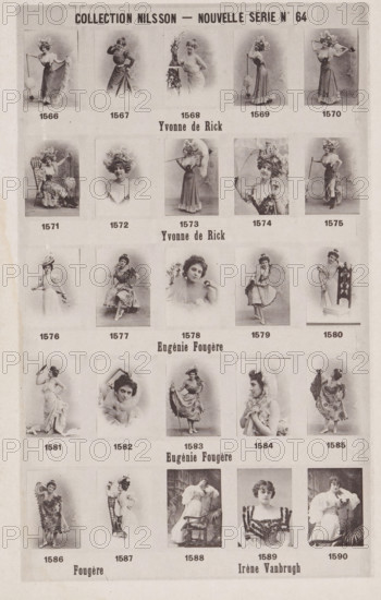 25 portraits of Yvonne de Rick, Eugénie Fougère and Irene Vanbrugh, Collection Nilsson - Nouvelle