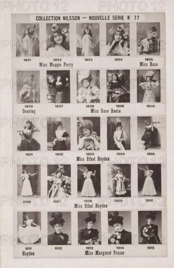 25 portraits of Maggie Perry, Rose Dearing, Rose Boote, Ethel Haydon and Margaret Fraser,