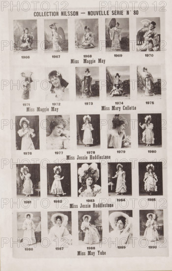25 portraits of Maggie May, Mary Collette, Jessie Huddlestone and May Yohe, Collection Nilsson -