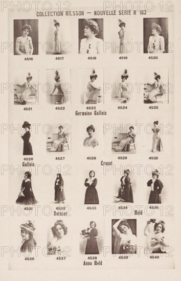 25 portraits of Germaine Gallois, Crozet, Bernier and Anna Held, Collection Nilsson - Nouvelle