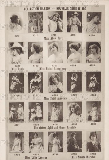 25 portraits of Alice Davis, Elaine Ravensberg, Sybil Arundale, Grace Arundale, Lillie Leverne and