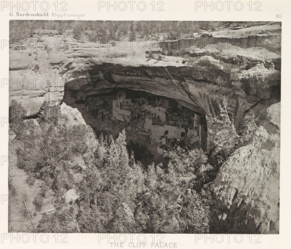 The Cliff Palace, View of the Cliff Palace in Mesa Verde National Park, page, photomechanical