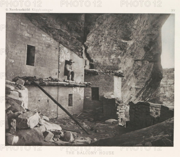 The Balcony House, Balcony House in Mesa Verde National Park with a man in a frame, page,
