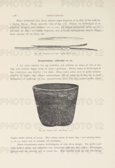 Korg af vide. Step House, Basket of willow branches found in Mesa Verde National Park, page,