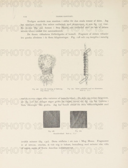 Fragment of a patterned fabric found in Mesa Verde National Park, Extract from the sample. Mug