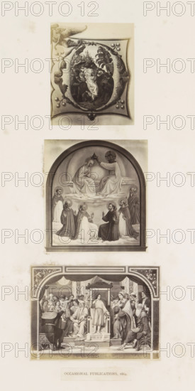 Three photographic reproductions of a publication by the Arundel Society with paintings and a