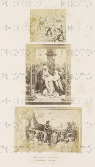 Three photographic reproductions of a publication by the Arundel Society with paintings by Raphael,