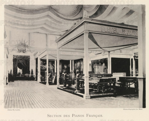 Section des Pianos Français, Exhibition of French pianos during the World Exhibition in Antwerp,