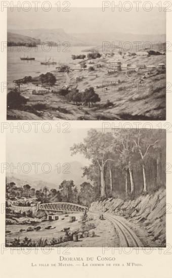 Diorama du Congo, Two photo reproductions of paintings depicting a view of Matadi and the railway