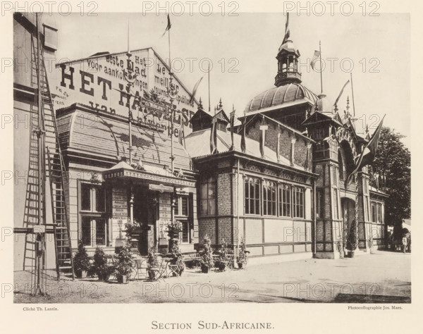 Section Sud-Africaine, Exterior of the South African pavilion at the World Exhibition in Antwerp,