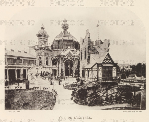 View of the entrance portal of the world exhibition in Antwerp, Vue de l'entrée, page,