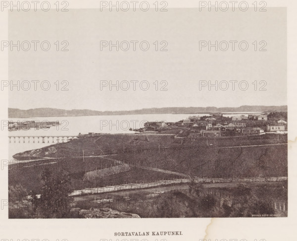 View of Sortavala, Sortavalan Kaupunki, page, photomechanical print, photographer: Impi Backman,