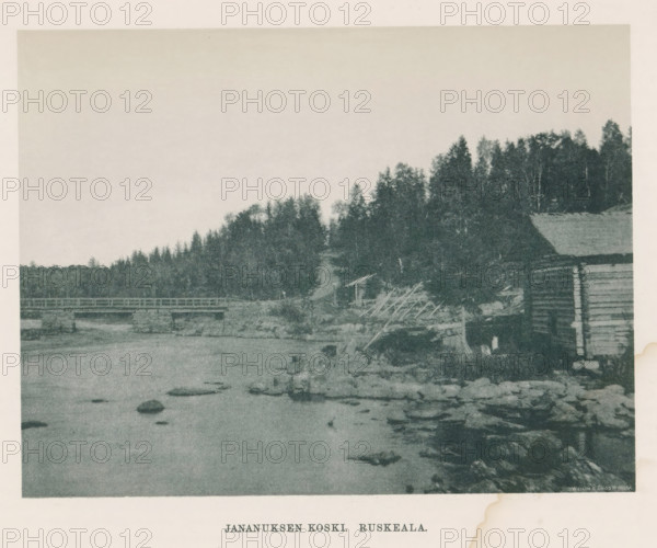 Jananuksen koski - Ruskeala, View of a river in Ruskeala, page, photomechanical print,