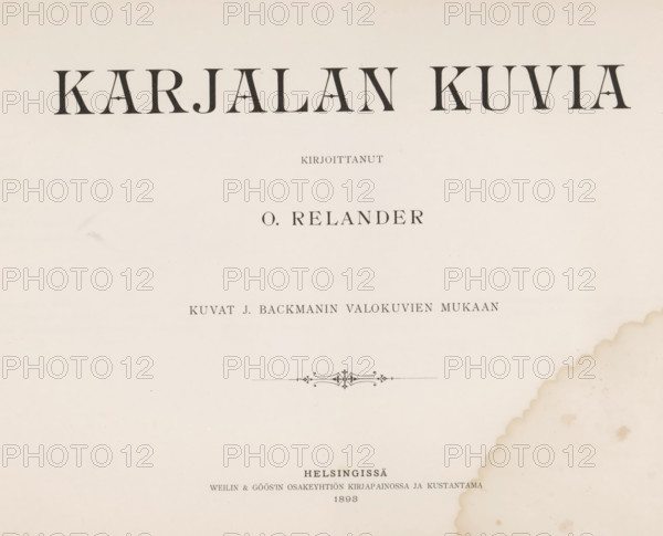 Karjalan kuvia, book, inscription: 'SEPT, 1995', photographer: Impi Backman, writer (clerical