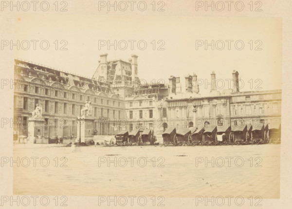Palais des Tuileries - vue extérieurre, View of the destroyed Tuileries Palace in Paris,