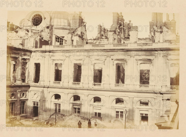 Palais Royal, View of the ruined Palais Royal, photograph, page, Palais-Royal, 1871, photographer,
