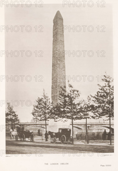 The London obelisk, page, photomechanical print, number: 'Plate XXXVII', cliché maker: Harroun &