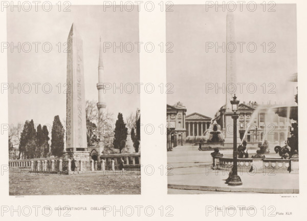 The Constantinople obelisk, The Paris obelisk, page, photomechanical print, number: 'Plate XLII',
