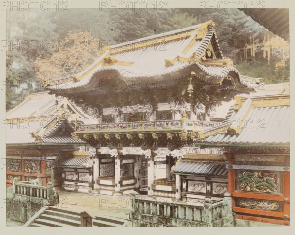 View of the Yomeimon Gate at Nikko, photograph, page, Nikko, Japan, c. 1887 - in or before 1897,