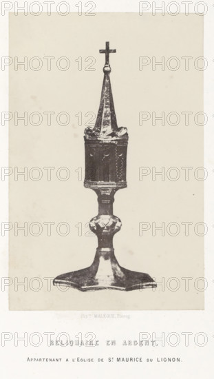 Reliquaire en argent, Silver reliquary from the Saint-Maurice church in Saint-Maurice-de-Lignon,