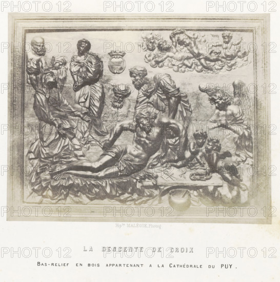 La descente de croix, Bas-relief with the Descent from the Cross, from the cathedral of Le