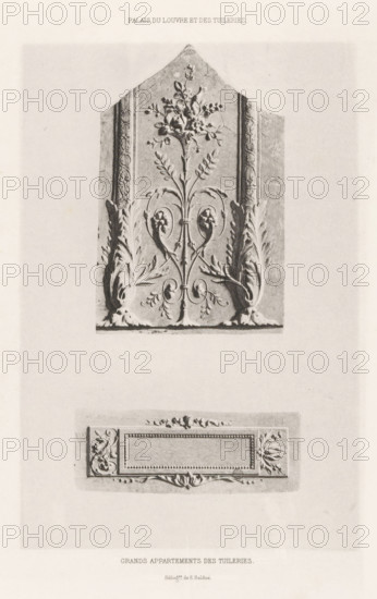 Reliefs from the Palais des Tuileries in Paris, Grands apartments des Tuileries, Palais du Louvre