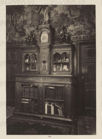 Room in the house of Antonin Terme with oak cupboard, photograph, page, Liège, c. 1880 - in or