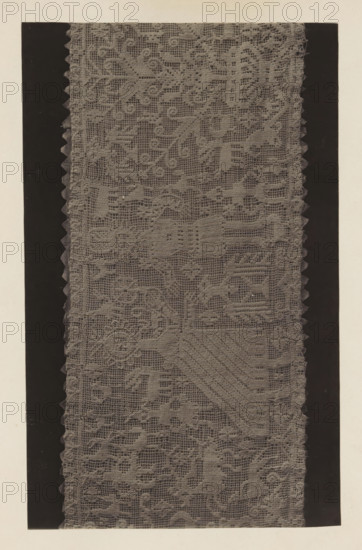 German scene in lace from the collection of Antonin Terme, photograph, page, Liège, c. 1880 - in or
