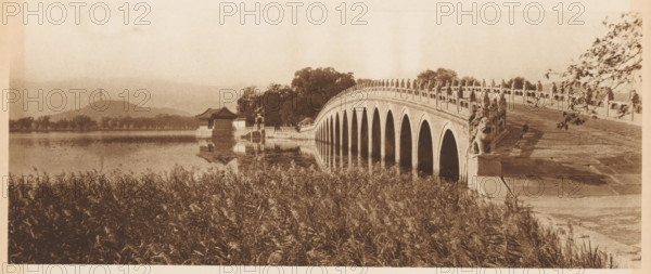 Bridge at the Summer Palace in Beijing, page, photomechanical print, photographer: Donald Mennie,