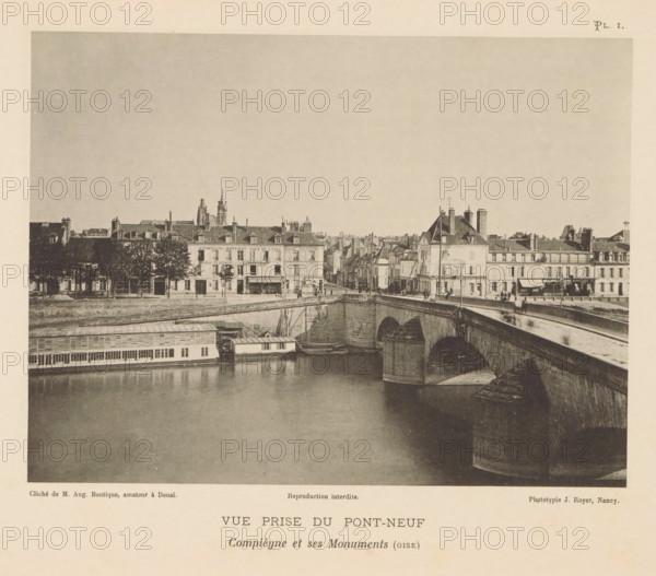 View of the Pont Neuf in Compiègne, France, Vue Prize du Pont-Neuf, Compiègne et ses Monuments