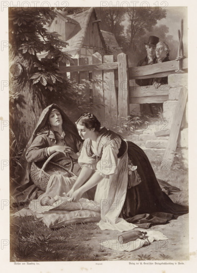Dorothea and the Indwelling Woman, Photographic reproduction of a painting by AG von Ramberg,