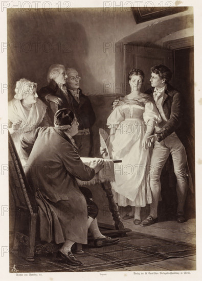 The Homecoming, Photographic reproduction of a painting by AG von Ramberg, depicting Dorothea and