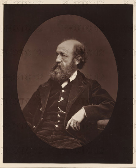 Edmond Morin. Ne au Havre, le 26 mars 1824, Portrait of Edmond Morin, page, photomechanical print,