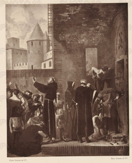 Photo reproduction of a self-portrait by Jean Paul Laurens, reproduction, page, photomechanical