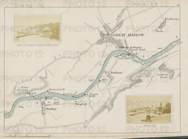 Marlow, View of Marlow and the Thames, photograph, page, photographer: Henry W. Taunt, 1871,