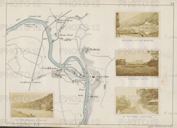 At the spring, Cleveden, View of the Thames at the Cliveden estate, photograph, page, photographer:
