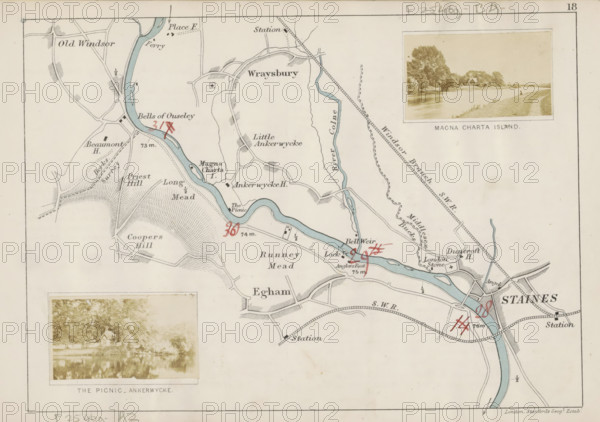 Magna Charta, Island, View of Magna Carta Island and the Thames, photograph, page, photographer: