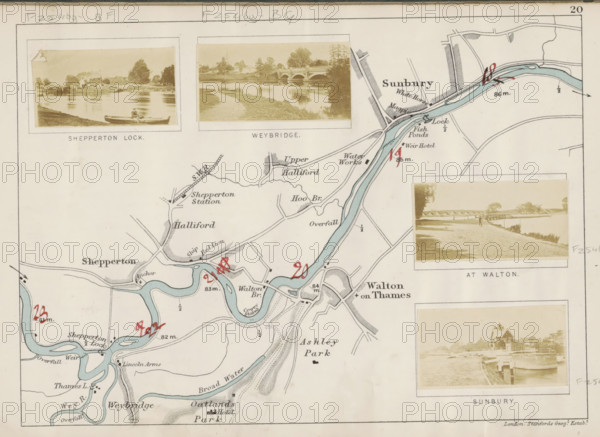 At Walton, View of a bridge over the Thames at Walton-on-Thames, photograph, page, photographer: