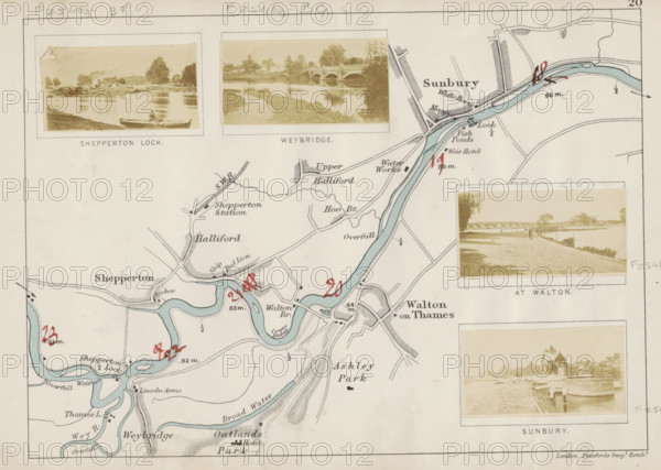 View of a lock in the Thames at Sunbury, Sunbury, photograph, page, photographer: Henry W. Taunt,