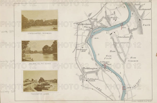 Teddington locks, View of a lock in the Thames at Teddington, photograph, page, photographer: Henry