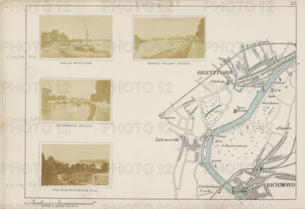Barnes railway bridge, View of a railway bridge over the Thames at Barnes, photograph, page,