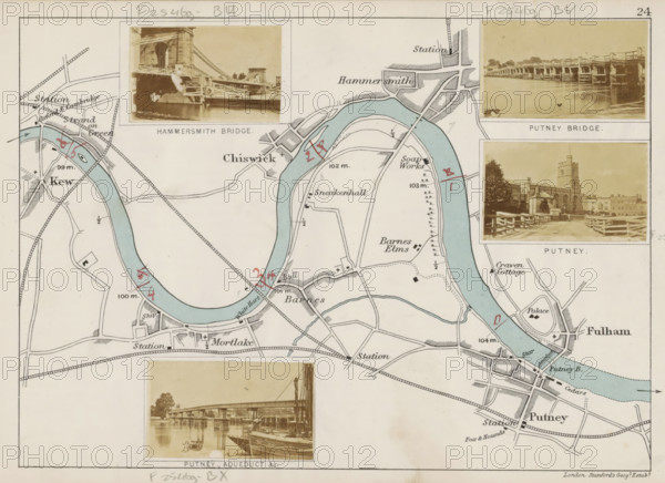 Hammersmith Bridge, View of the Hammersmith Bridge in London, photograph, page, photographer: Henry