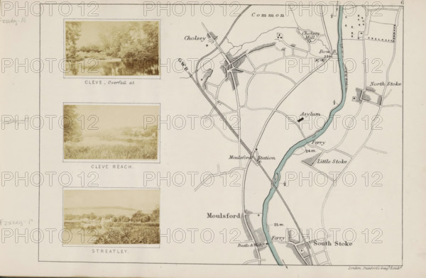 View of the Thames at Cleeve, Cleve _ overfall at, photograph, page, photographer: Henry W. Taunt,