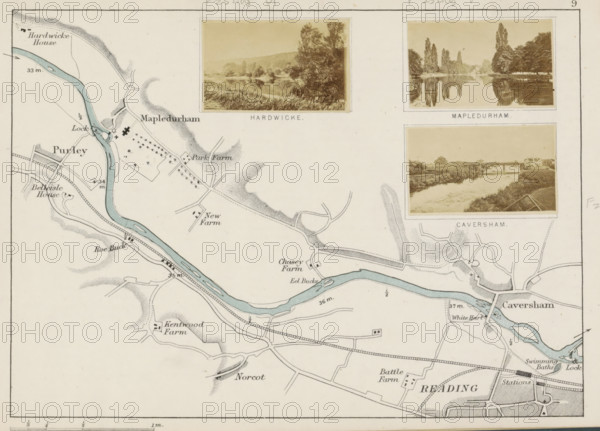 Mapledurham, View of Mapledurham across the Thames, photograph, page, photographer: Henry W. Taunt,