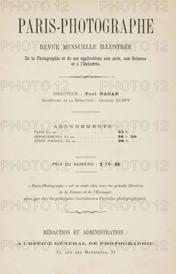 Paris-Photographe première année 1891 No 3, page, magazine, 1891, paper, engraving, printing,