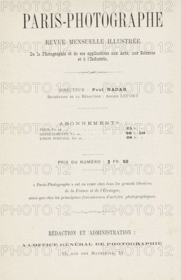 Paris-Photographe première année 1891 No 5, page, magazine, 1891, paper, engraving, printing,